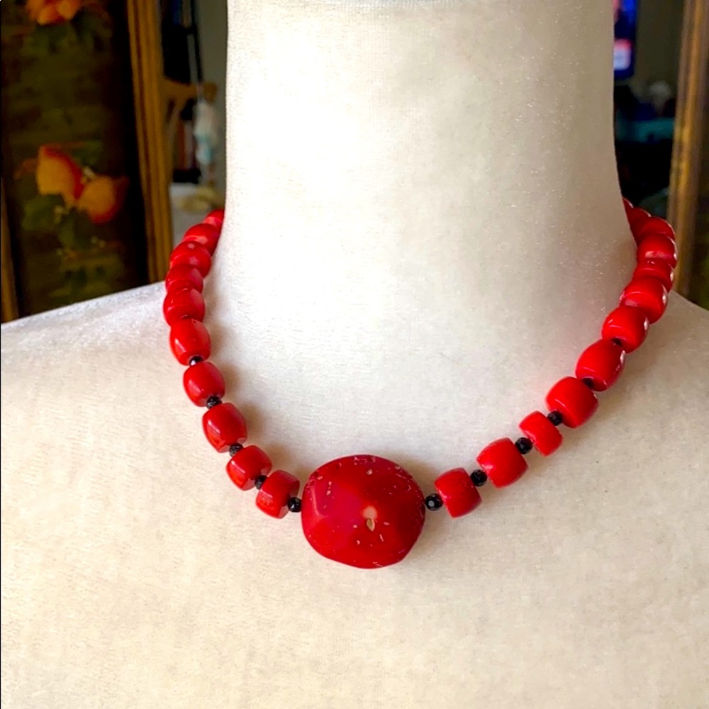 Handmade Red Coral Necklace